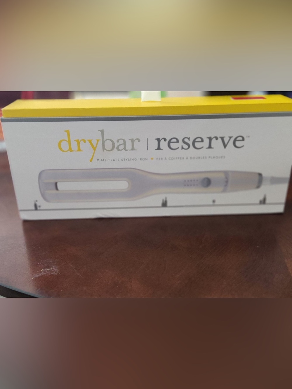 Drybar Reserve Dual-Plate Styling Iron in White and Yellow Accent